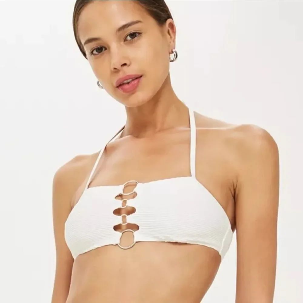 Topshop Ribbed Ring Bikini Top Size 6